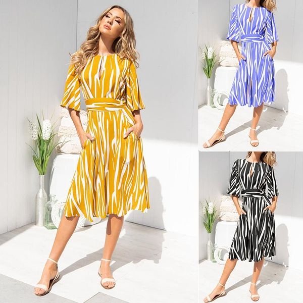 women sweet striped midi dress elegant summer boho beach back bow tie high waist party casual dresses, Black;gray
women sweet striped midi dress elegant summer boho beach back bow tie high waist party casual dresses, Black;gray