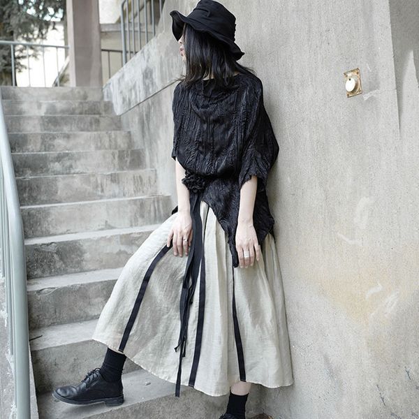 korea patchwork striped women summer casual fashion new style temperament goddess fan minority mid waist skirt zp1288, Black
korea patchwork striped women summer casual fashion new style temperament goddess fan minority mid waist skirt zp1288, Black