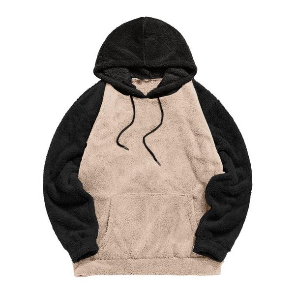 men's hoodies & sweatshirts patchwork drawstring men fuzzy pullover hoodie long sleeve sport front pocket fall outwear, Black
men's hoodies & sweatshirts patchwork drawstring men fuzzy pullover hoodie long sleeve sport front pocket fall outwear, Black
