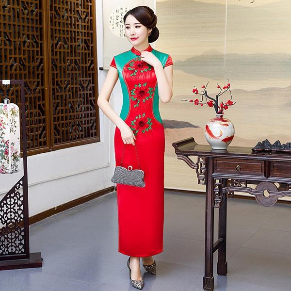 ethnic clothing big size 3xl-5xl cheongsam satin long lady red chinese dress gown mandarin collar qipao vintage button traditional vestidos
ethnic clothing big size 3xl-5xl cheongsam satin long lady red chinese dress gown mandarin collar qipao vintage button traditional vestidos
