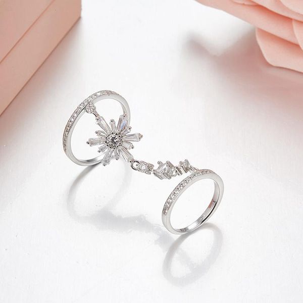cluster rings solid 925 sterling silver swallow double finger cuff ring paved square zircon stone chain link for women party, Golden;silver
cluster rings solid 925 sterling silver swallow double finger cuff ring paved square zircon stone chain link for women party, Golden;silver