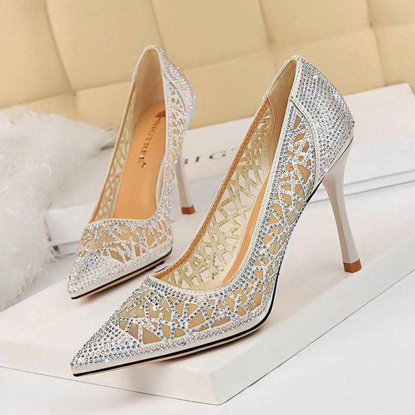 dress shoes korean fashion banquet high-heeled shallow mouth pointed thin net hollow shiny rhinestone women's, Black
dress shoes korean fashion banquet high-heeled shallow mouth pointed thin net hollow shiny rhinestone women's, Black