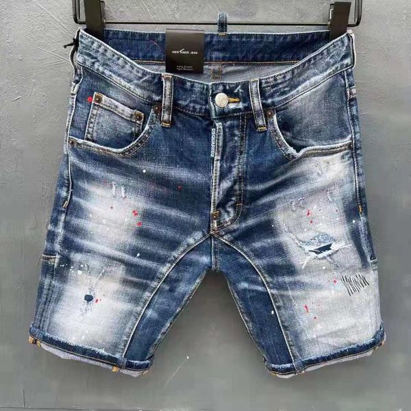 men's jeans italian straight denim shorts blue paint slim dt131 
men's jeans italian straight denim shorts blue paint slim dt131