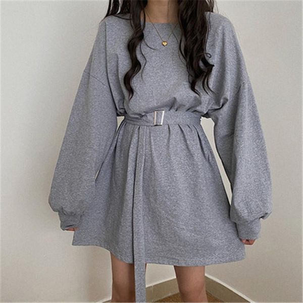 casual dresses women's dress autumn korean style solid minimalist o-neck long sleeve loose high waist shirt a-line vestidos, Black;gray
casual dresses women's dress autumn korean style solid minimalist o-neck long sleeve loose high waist shirt a-line vestidos, Black;gray