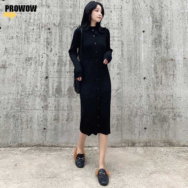 One-Piece Women Fashion Slim Buttocks Dress 2021 Autumn Winter Long Sleeve Vintage Single-Breasted Knitted Sweater Dress Female, Black
One-Piece Women Fashion Slim Buttocks Dress 2021 Autumn Winter Long Sleeve Vintage Single-Breasted Knitted Sweater Dress Female, Black
