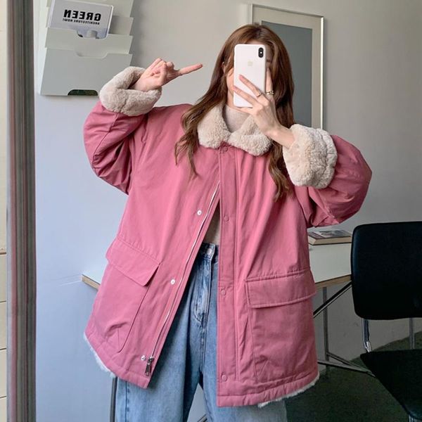pink tooling style cotton coat jacket female autumn and winter warm loose parka korean version of the fur collar women's jackets, Black;brown
pink tooling style cotton coat jacket female autumn and winter warm loose parka korean version of the fur collar women's jackets, Black;brown