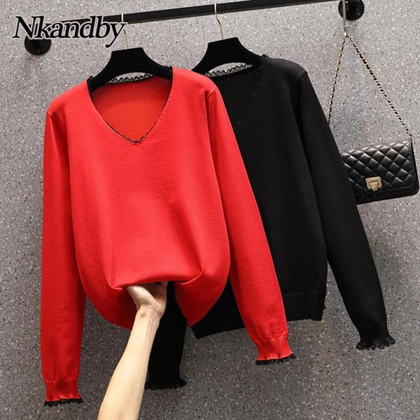 plus size t-shirt nkandby v-neck pullovers sweaters women 2021 autumn winter stylish knitted jumpers oversize lace trim female knit
plus size t-shirt nkandby v-neck pullovers sweaters women 2021 autumn winter stylish knitted jumpers oversize lace trim female knit