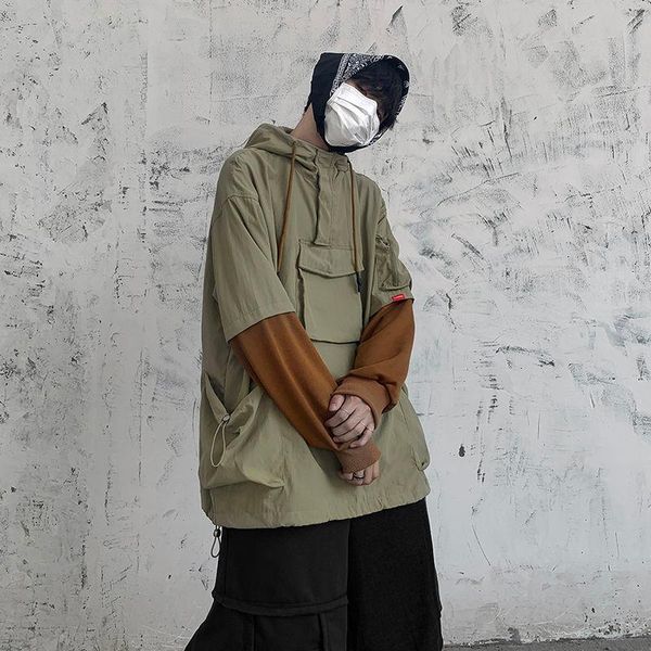 men's jackets hybskr patchwork autumn 2021 woman hooded jacket casual oversize korean streetwear male fashion clothing, Black;brown
men's jackets hybskr patchwork autumn 2021 woman hooded jacket casual oversize korean streetwear male fashion clothing, Black;brown