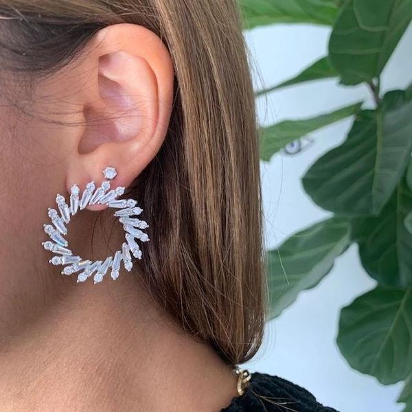 stud cz round circle earring for women gold white blue cubic zirconia geometric jewelry, Golden;silver
stud cz round circle earring for women gold white blue cubic zirconia geometric jewelry, Golden;silver