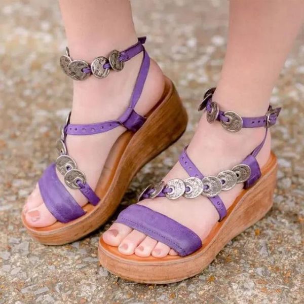 sandals retro for women wedges open toe metal decoration platform female thick bottom shoes summer casual comfy footwear, Black
sandals retro for women wedges open toe metal decoration platform female thick bottom shoes summer casual comfy footwear, Black