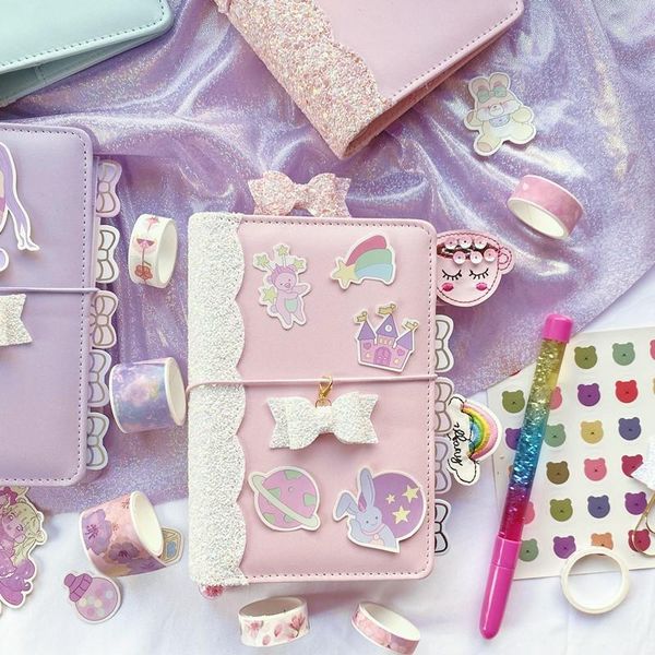creative planner notebook kawai cute sequin girl diary loose-leaf korean stationery supplies school gift notepads, Purple;pink
creative planner notebook kawai cute sequin girl diary loose-leaf korean stationery supplies school gift notepads, Purple;pink
