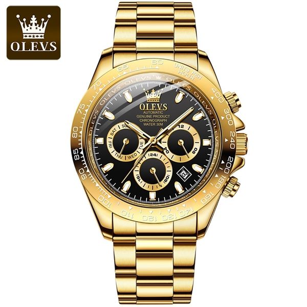 olevs brand men's automatic mechanical watch deep waterproof stainless steel strap scratchproof men automatic wristwatch 210804, Slivery;brown
olevs brand men's automatic mechanical watch deep waterproof stainless steel strap scratchproof men automatic wristwatch 210804, Slivery;brown