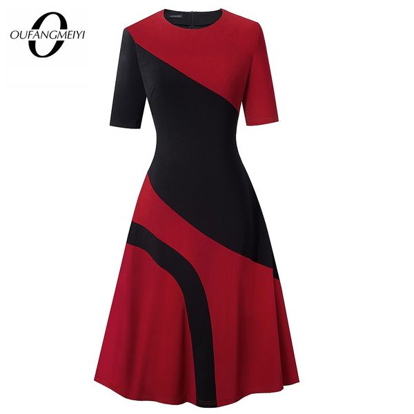 summer women fashion contrast color patchwork elegant business party flare a line dress ea239, Black;gray
summer women fashion contrast color patchwork elegant business party flare a line dress ea239, Black;gray