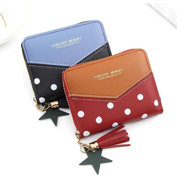 wallets fashion ladies short wallet zipper stitching women clutch card bag holder polka dot coin purse, Red;black
wallets fashion ladies short wallet zipper stitching women clutch card bag holder polka dot coin purse, Red;black