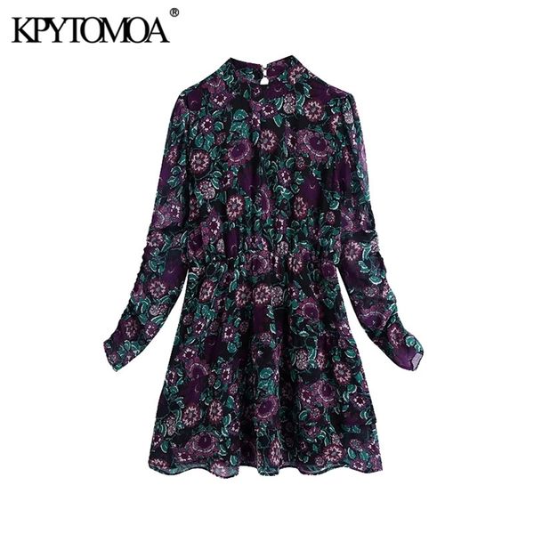 women fashion floral print ruffled mini dress vintage high collar elastic waist with lining female dresses mujer 210420, Black;gray
women fashion floral print ruffled mini dress vintage high collar elastic waist with lining female dresses mujer 210420, Black;gray