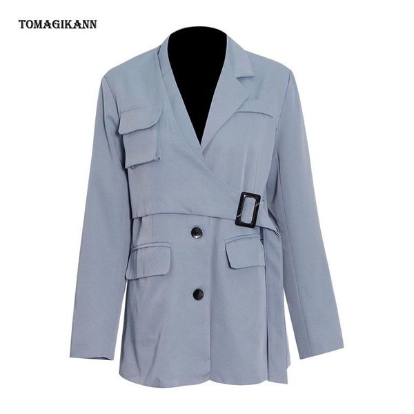 women's suits & blazers solid multi pockets women blazer notched long sleeve waist belt two button and jackets 2021 fashion fall casual, White;black
women's suits & blazers solid multi pockets women blazer notched long sleeve waist belt two button and jackets 2021 fashion fall casual, White;black