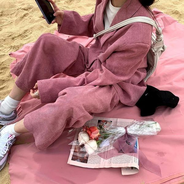 women's suits & blazers corduroy womens pink blazer with pants purple 2 piece sets fall outfits 2021 suit and korean fashion, White;black
women's suits & blazers corduroy womens pink blazer with pants purple 2 piece sets fall outfits 2021 suit and korean fashion, White;black