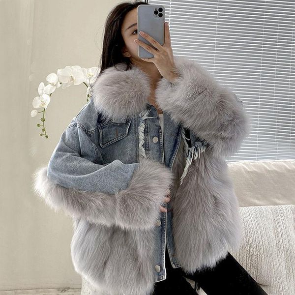 women's fur & faux women 2021 winter fashion jacket coat warm jean jackets female casual loose denim outerwear thicken clothes d445, Black
women's fur & faux women 2021 winter fashion jacket coat warm jean jackets female casual loose denim outerwear thicken clothes d445, Black