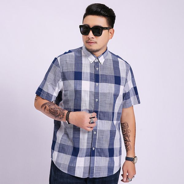 men short-sleeved shirt add fertilizer increase business casual yarn-dyed lattice handsome exclusive summer, White;black
men short-sleeved shirt add fertilizer increase business casual yarn-dyed lattice handsome exclusive summer, White;black