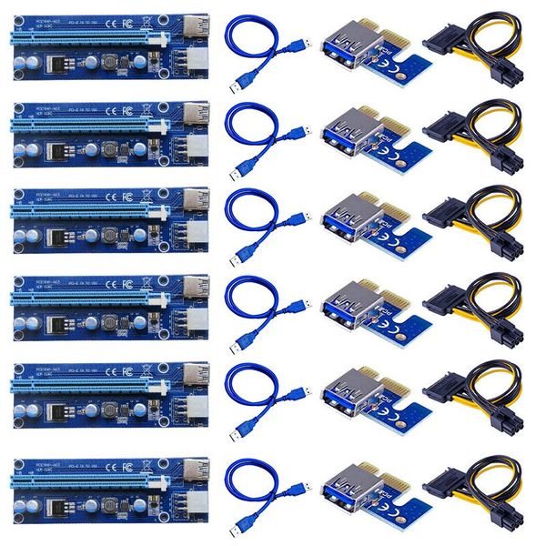 6pcs 006c pcie 1x to 16x express riser card graphic pci-e extender 60cm usb 3.0 cable sata 6pin power for btc mining computer cables & conne
6pcs 006c pcie 1x to 16x express riser card graphic pci-e extender 60cm usb 3.0 cable sata 6pin power for btc mining computer cables & conne