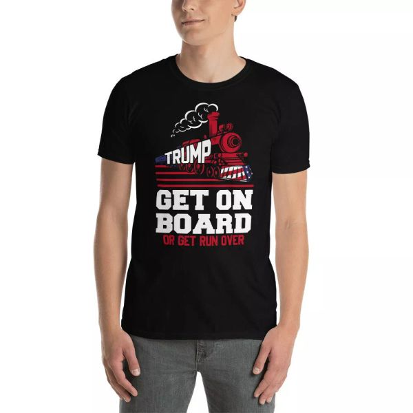 trump get on board or get run over cool american flag election gifts t-shirt, White;black
trump get on board or get run over cool american flag election gifts t-shirt, White;black