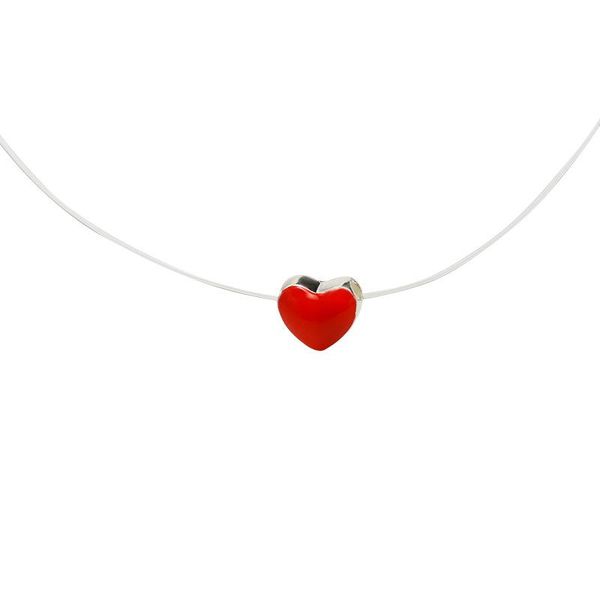 chains fashion necklace drop oil heart charms invisible fish line crystal choker for women collar jewelry, Silver
chains fashion necklace drop oil heart charms invisible fish line crystal choker for women collar jewelry, Silver