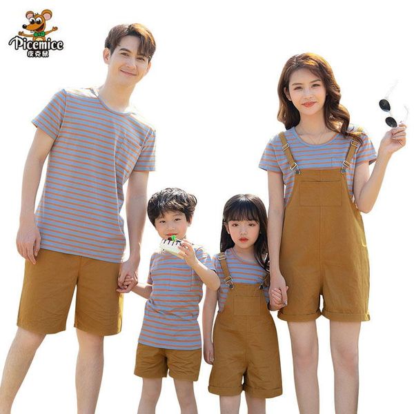 family matching outfits clothing summer mother daughter overalls father son t-shirts short pants men boy women girl set, Blue
family matching outfits clothing summer mother daughter overalls father son t-shirts short pants men boy women girl set, Blue