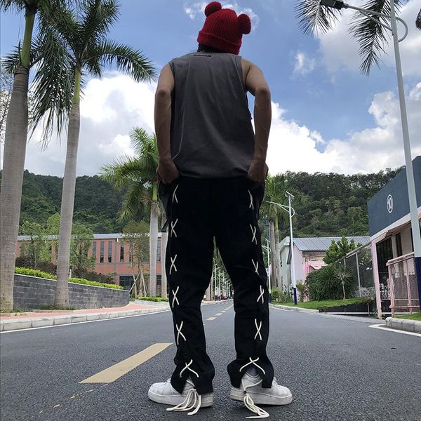 men's pants high street casual men reflective cross straps black cargo pant loose straight wide leg trousers streetwear
men's pants high street casual men reflective cross straps black cargo pant loose straight wide leg trousers streetwear
