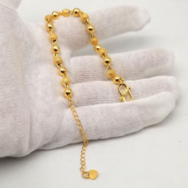 link, chain luxurious 6mm solid round bead frosted bracelets for women 24k gold simple adjustable chains bracelet anklet wedding jewelry, Black
link, chain luxurious 6mm solid round bead frosted bracelets for women 24k gold simple adjustable chains bracelet anklet wedding jewelry, Black