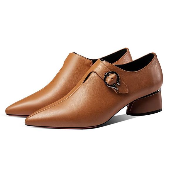 plus size 42 women's genuine leather metal buckle pumps ol style med heel comfortable high autumn quality dress shoes, Black
plus size 42 women's genuine leather metal buckle pumps ol style med heel comfortable high autumn quality dress shoes, Black