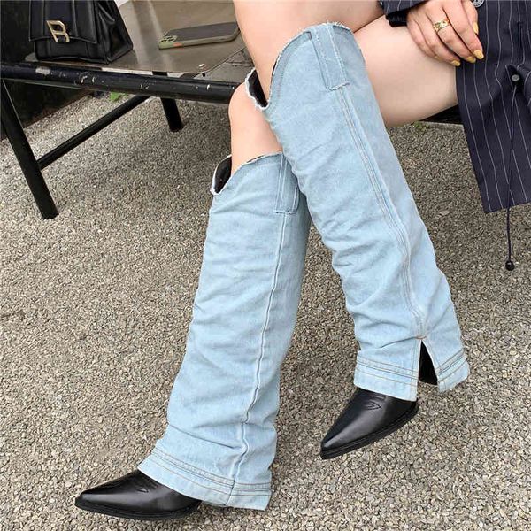 boot genuine western leather cowboy knee of women denim chunky heel pointed shoes ladies mujer boots, Black
boot genuine western leather cowboy knee of women denim chunky heel pointed shoes ladies mujer boots, Black