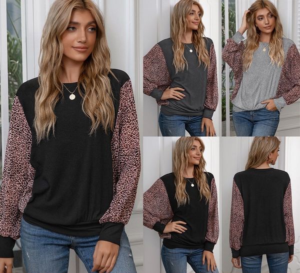 women 2021 leisure loose leopard stitching round neck bat sleeve women t-shirt top, White
women 2021 leisure loose leopard stitching round neck bat sleeve women t-shirt top, White