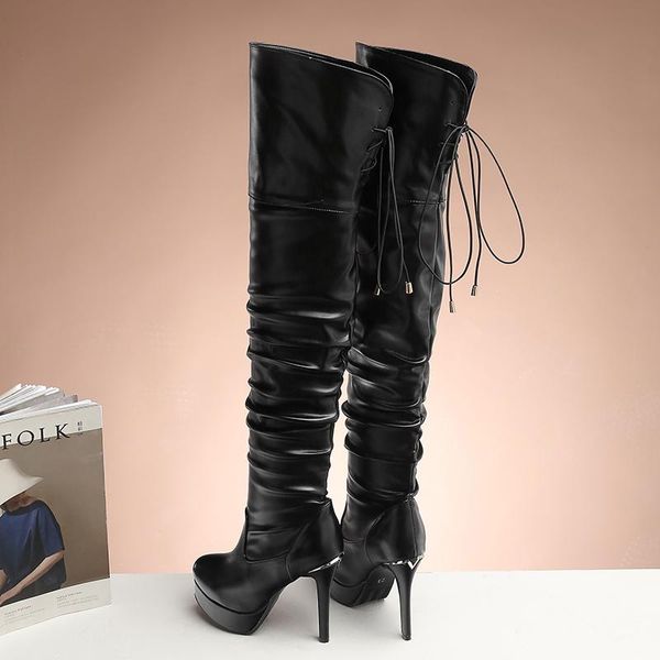 boots women over-the-knee plus size 22-28cm senior pu european and american designer, Black
boots women over-the-knee plus size 22-28cm senior pu european and american designer, Black