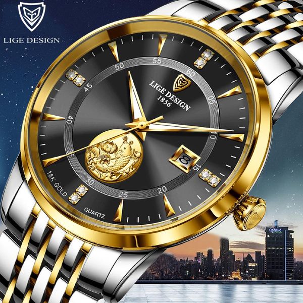 wristwatches lige 2021 fashion golden clock stainless steel waterproof watch men sport quartz date wrist man reloj, Slivery;brown
wristwatches lige 2021 fashion golden clock stainless steel waterproof watch men sport quartz date wrist man reloj, Slivery;brown