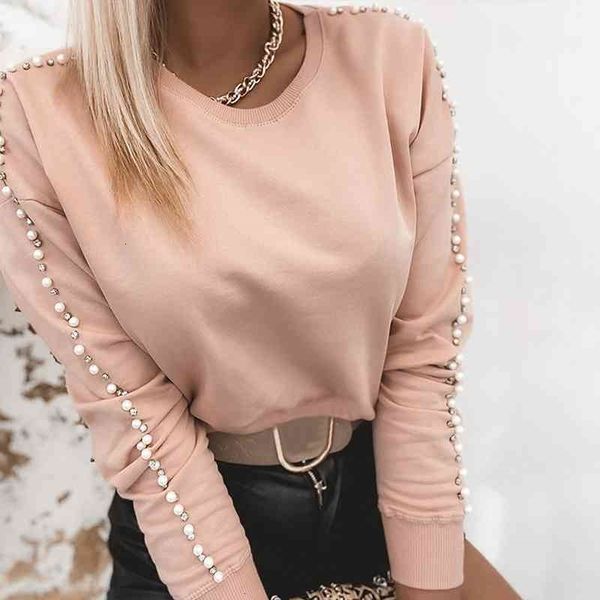 women's polos autumn pearl long sleeve sweatshirt women spring casual o-neck pullover female pink office ladies loose 0g63, White
women's polos autumn pearl long sleeve sweatshirt women spring casual o-neck pullover female pink office ladies loose 0g63, White