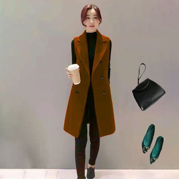 women's vests spring autumn woolen vest women fashion mid-length double breasted slim sleeveless jacket ladies waistcoat tide, Black;white
women's vests spring autumn woolen vest women fashion mid-length double breasted slim sleeveless jacket ladies waistcoat tide, Black;white