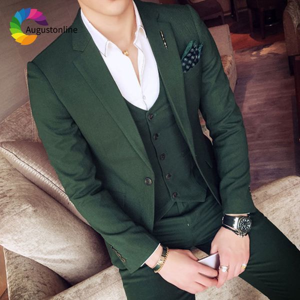 men's suits & blazers elegent men green wedding for slim fit groom tuxedos man blazer jacket pants vest 3 piece costume homme mari, White;black
men's suits & blazers elegent men green wedding for slim fit groom tuxedos man blazer jacket pants vest 3 piece costume homme mari, White;black
