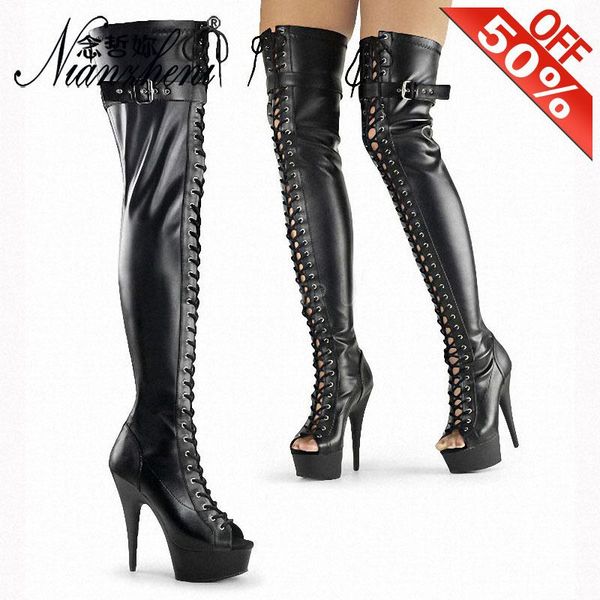 boots 6 inch stiletto platform over the knee 15cm black narrow band buckle strap peep toe cross dressing women's big size punk
boots 6 inch stiletto platform over the knee 15cm black narrow band buckle strap peep toe cross dressing women's big size punk