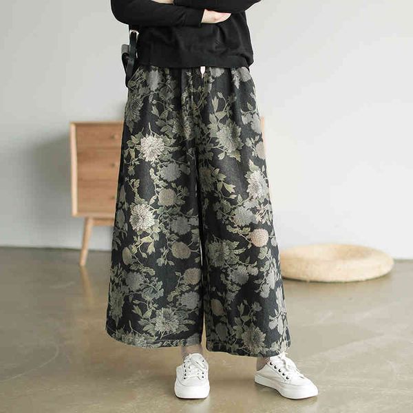 johnature women cotton vintage floral print ankle-length pants wide leg jeans autumn loose leisure pockets women pants 210521, Blue
johnature women cotton vintage floral print ankle-length pants wide leg jeans autumn loose leisure pockets women pants 210521, Blue