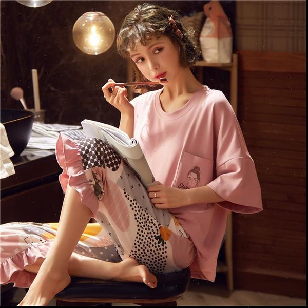 arrivals home wear summer short womens sleepwears sleeved pajamas set pant pyjamas sets full cotton leisure sleepwear top, Black;red
arrivals home wear summer short womens sleepwears sleeved pajamas set pant pyjamas sets full cotton leisure sleepwear top, Black;red