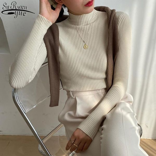 women's sweaters 2021 solid slim long sleeve turtleneck winter clothes women sweater korean knitted pullovers female 12 colors 11316, White;black
women's sweaters 2021 solid slim long sleeve turtleneck winter clothes women sweater korean knitted pullovers female 12 colors 11316, White;black