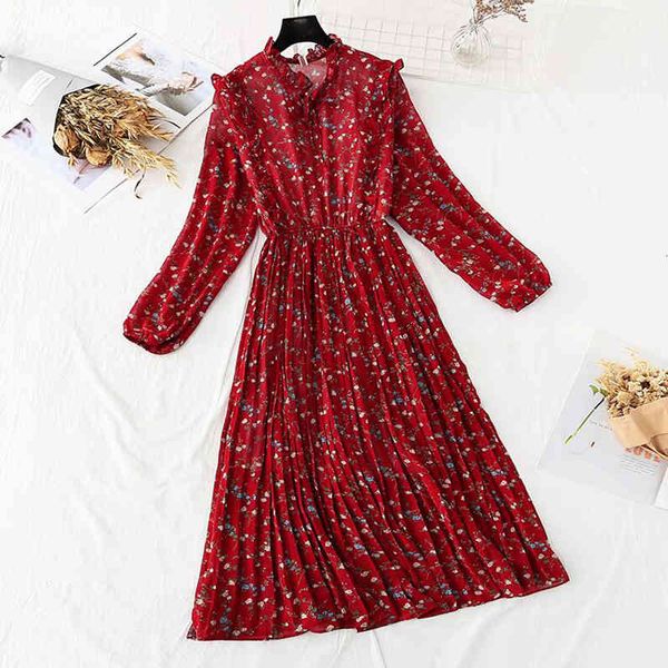 dresses elegant floral chiffon es female casual long sleeve lotus leaf collar women a-line vintage pleated vestidos, Black;gray
dresses elegant floral chiffon es female casual long sleeve lotus leaf collar women a-line vintage pleated vestidos, Black;gray