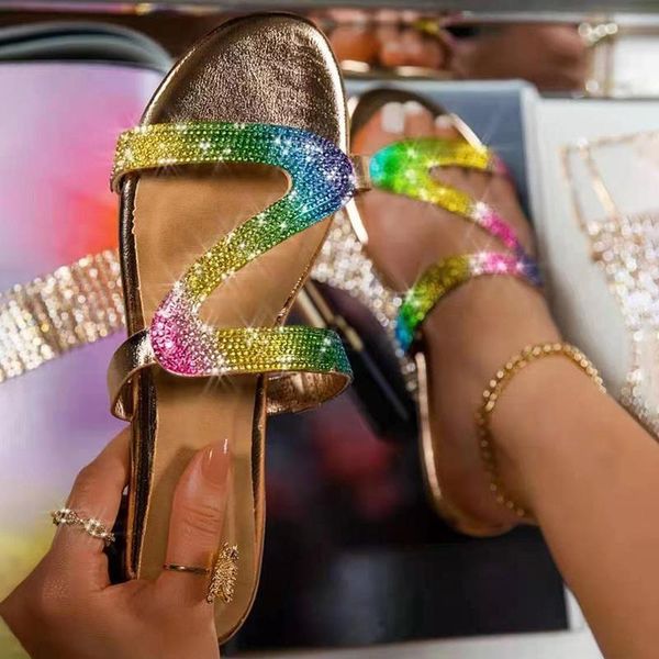 slippers women's flat mixed color ladies summer outdoor fashion bling crystal sandals 2021 leisure plus size women shoes, Black
slippers women's flat mixed color ladies summer outdoor fashion bling crystal sandals 2021 leisure plus size women shoes, Black