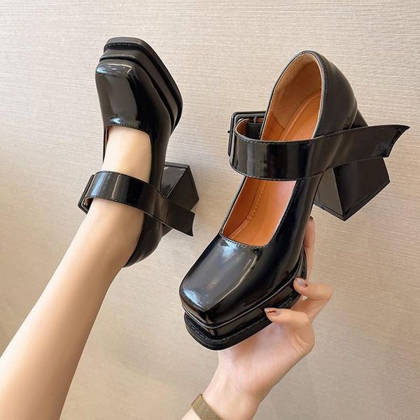 dress shoes women pumps pu mary janes square heels ladies single platform buckle shallow female sandals high summer fashion, Black
dress shoes women pumps pu mary janes square heels ladies single platform buckle shallow female sandals high summer fashion, Black