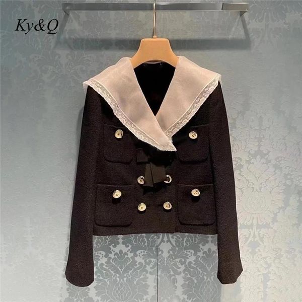 autumn winter runway fashion short suit coat black chic bow temperament women long sleeve outwear women's jackets, Black;brown
autumn winter runway fashion short suit coat black chic bow temperament women long sleeve outwear women's jackets, Black;brown