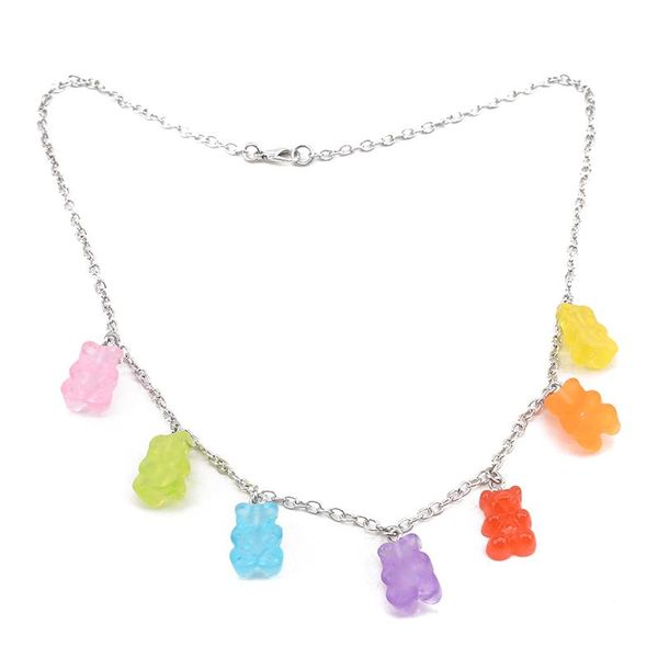 chains cute jelly necklace 7 colors rainbow pride bear gummy necklaces for women girls cool punk hip hop resin accessories, Silver
chains cute jelly necklace 7 colors rainbow pride bear gummy necklaces for women girls cool punk hip hop resin accessories, Silver