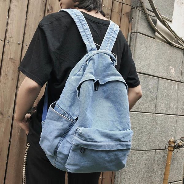 backpack real s large-capacity solid color female korean wild fashion school bag high ins denim
backpack real s large-capacity solid color female korean wild fashion school bag high ins denim