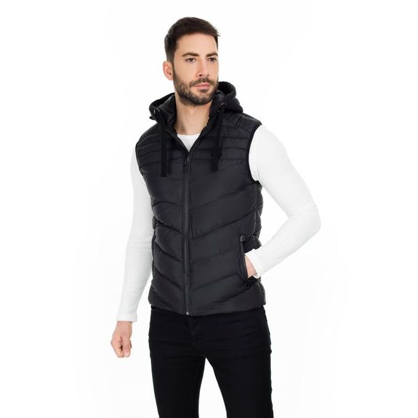 men's vests buratti hooded vest male 556 b5519, Black;white 
men's vests buratti hooded vest male 556 b5519, Black;white