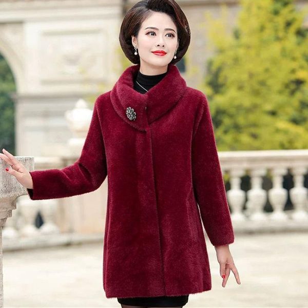 women's leather & faux 2021 autumn middle aged women coat female loose overcoats thick warm jacket plus size 5xl rh114, Black
women's leather & faux 2021 autumn middle aged women coat female loose overcoats thick warm jacket plus size 5xl rh114, Black