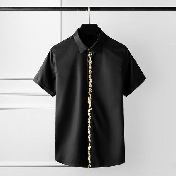 100% cotton men shirt fashion placket embroidered with royal pattern mens dress short sleeve slim fit man -4xl men's casual shirts, White;black
100% cotton men shirt fashion placket embroidered with royal pattern mens dress short sleeve slim fit man -4xl men's casual shirts, White;black